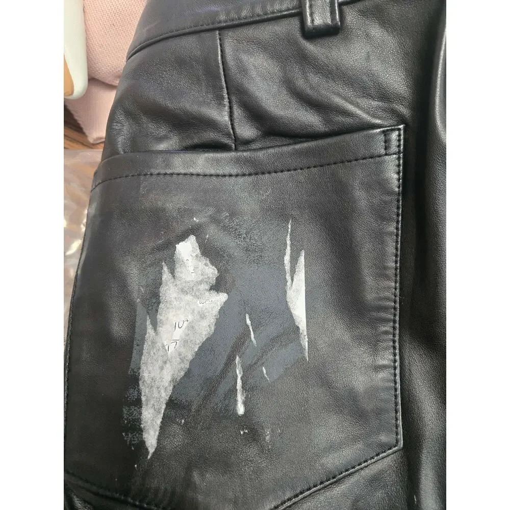 NWT Madewell The Balloon Pant in Leather Black 26 ****Damage